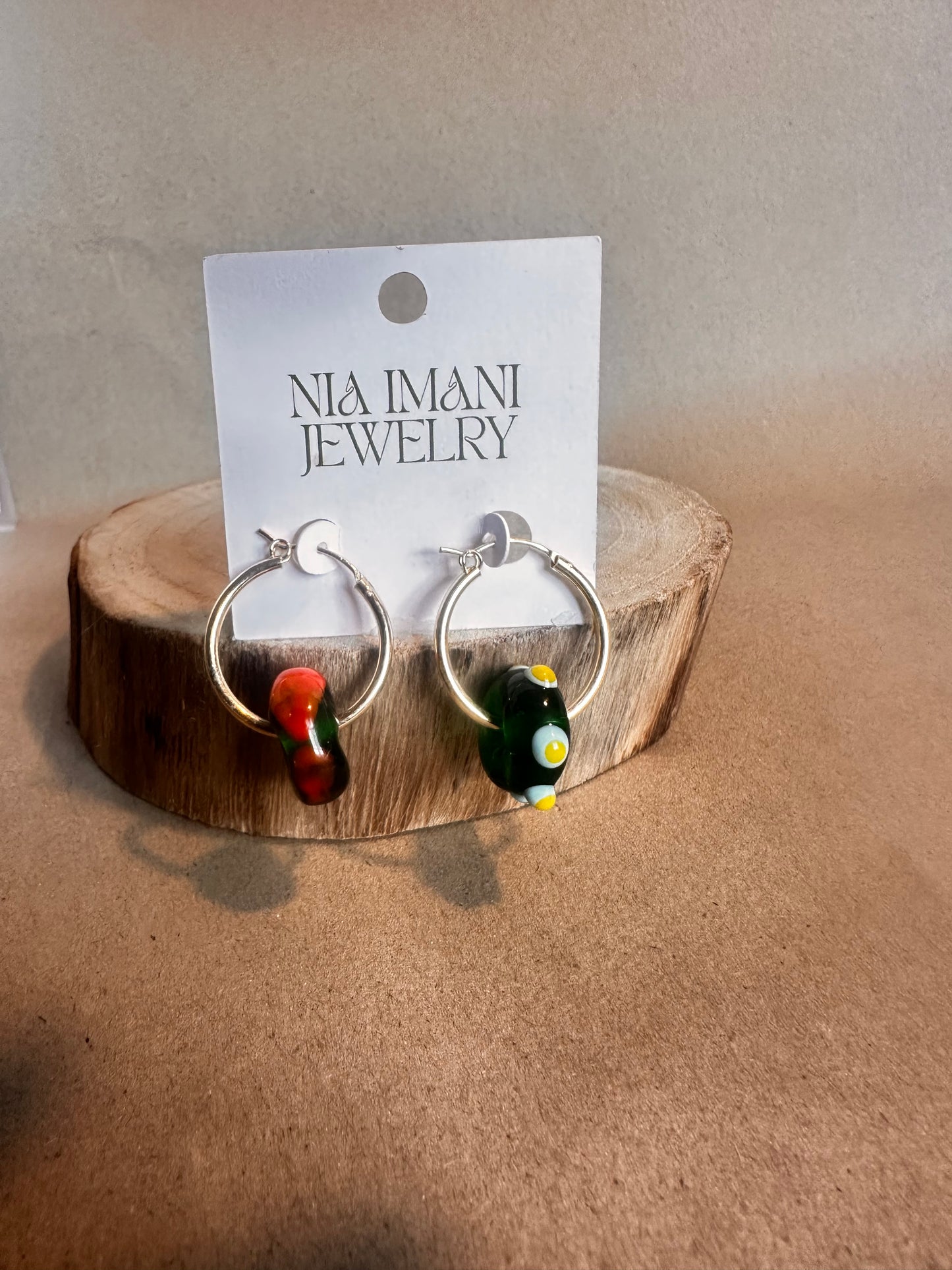 Multi-color Gold Hoops
