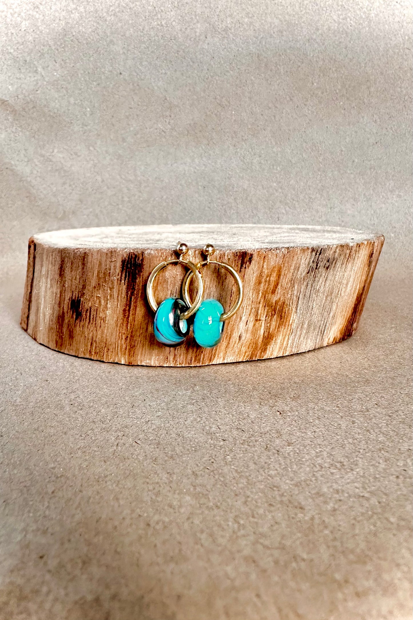 Sky Blue Push Earrings